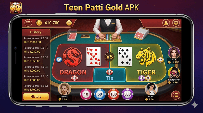 Dragon vs Tiger casino card game in Teen Patti Gold